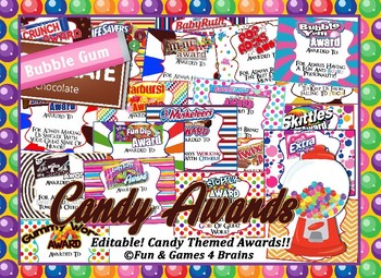 Preview of End of the Year Candy Awards - Editable - 40 different designs