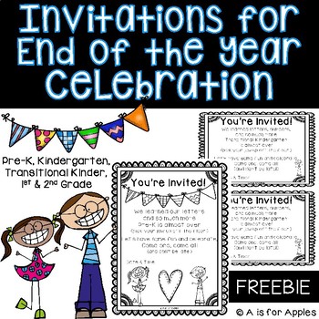 Preview of End of the Year Celebration Invitations! {FREEBIE}
