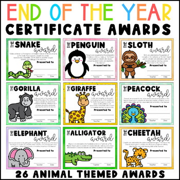 Preview of END OF THE YEAR AWARDS : Animal Theme