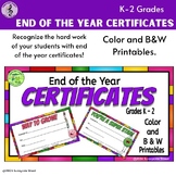 End of the Year Certificates for any Subject, K-2