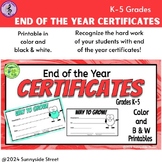 End of the Year Certificates for any Subject, K-5