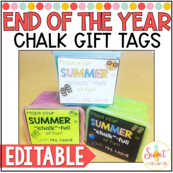 Preview of Editable End of the Year Chalk Gift Tags