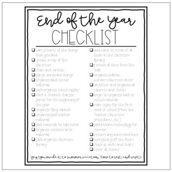 End of the Year Checklist by Teaching Digital Leaders | TPT