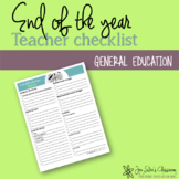 End of the Year Checklist - EDITABLE