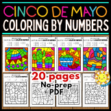 End of the Year Cinco de Mayo COLOR by NUMBERS pages Craft
