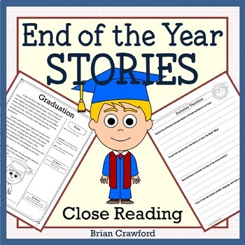 Preview of End of the Year Close Reading Comprehension Passages & Writing | Guided Reading