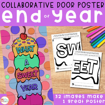 Preview of End of Year Collaborative Poster Coloring Activity │Summer │Door Decoration