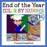 End of the Year Color by Number First Grade Addition | Mat