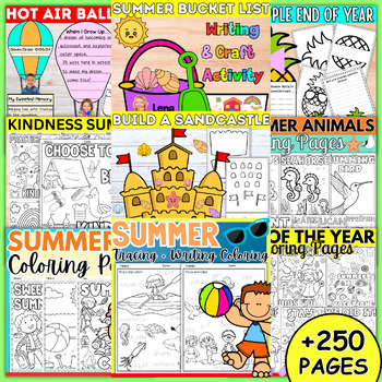 Preview of End of the Year Coloring Pages Activities - Summer June Fun Morning Work Bundle