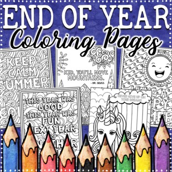 Preview of End of the Year Coloring Pages | Summer Coloring Pages