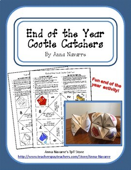Preview of End of the Year Cootie Catcher