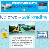 End of the Year Countdown to Summer Waterpark Math Escape 
