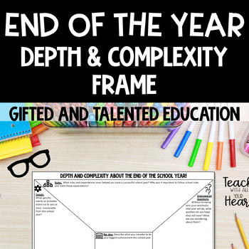 Preview of End of the Year Depth and Complexity Frame | GATE Depth and Complexity Questions