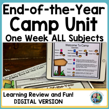 Preview of End of the Year Activities Camp DAYS Digital Unit for 2nd Grade All Subjects