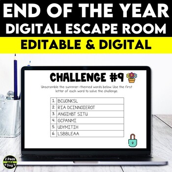 Preview of End of the Year Digital Escape Room