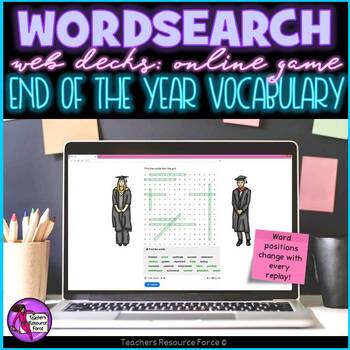 Preview of End of the Year Digital Word Search online game for distance learning