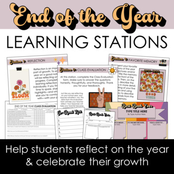 Preview of End of the Year ELA Learning Stations: Activities, Reflection, Class Evaluation
