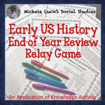 Preview of End of the Year Early US History Review Puzzles, Games, and Relay Activity
