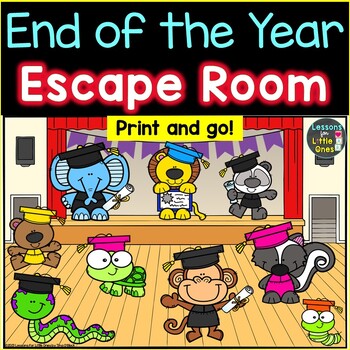 Preview of End of the Year Escape Room Breakout Activity Kindergarten - First Grade