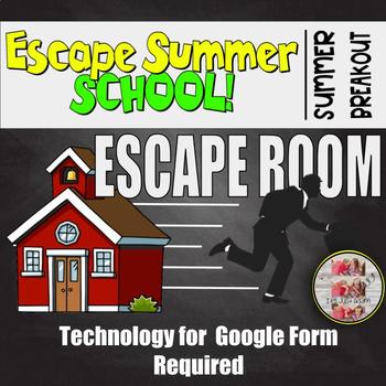Preview of End of the Year Escape Room "Escape Summer School" Summer Breakout