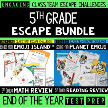 Preview of End of the Year Escape Room for 5th Grade Bundle: Reading & Math Activity