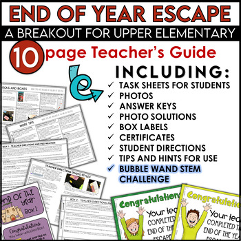 End of the Year Escape Room for 2nd Grade Bundle: Reading