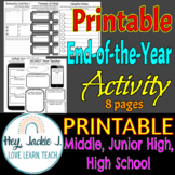 End of the Year FUN Activity Printable PDF 8 Pages Junior 