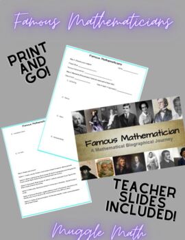 Preview of End of the Year: Famous Mathematicians (Editable!)