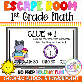 Preview of End of the Year First Grade Math Review Activities | Summer Last Day of School