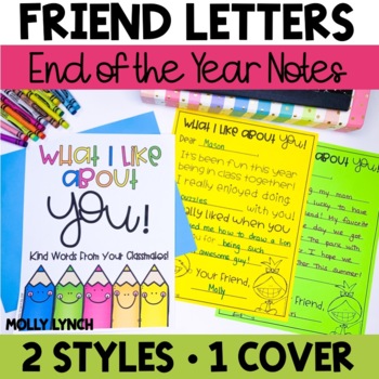 End of the Year Friend Letters by Lucky Learning with Molly Lynch