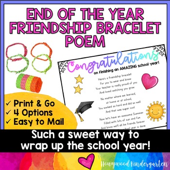 Preview of End of the Year Friendship Bracelet Poem | a simple, sweet gift | easy to mail