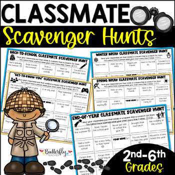 Preview of Editable End of Year Scavenger Hunt Activities 3rd 4th 5th Grade Find a Friend