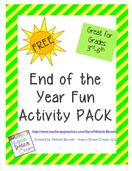 Preview of End of the Year Fun Activity Pack