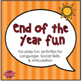 End of the Year Fun for Speech Therapy