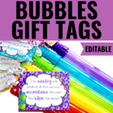End of the Year Gift Tag for Bubbles | Editable | English 