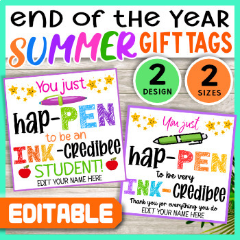 End of year teacher pen gift tag,You just Happen to be inkredible