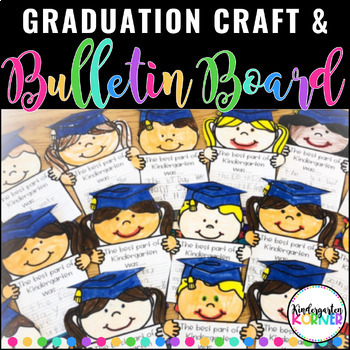 Preview of End of the Year Graduation Craft Bulletin Board Writing Craft Pre-K Kindergarten