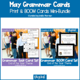 End of the Year Grammar Print Task Cards & BOOM Cards BUNDLE