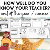 End of the Year How Well Do You Know Your Teacher Fun Acti