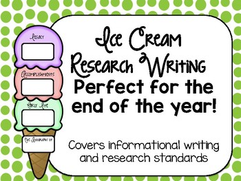 Preview of End of the Year Ice Cream Research Writing