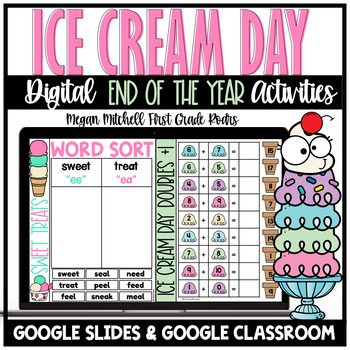 Preview of End of the Year Ice Cream Theme Day Activities Google Slides