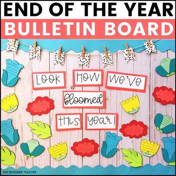 Preview of End of the Year May June Bulletin Board Spring Door Decor Flower Craft Activity
