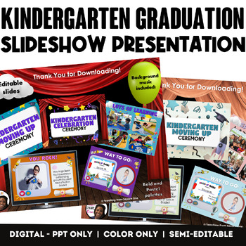 Preview of End of the Year Kindergarten Graduation Presentation, KG Graduate PPT BUNDLE