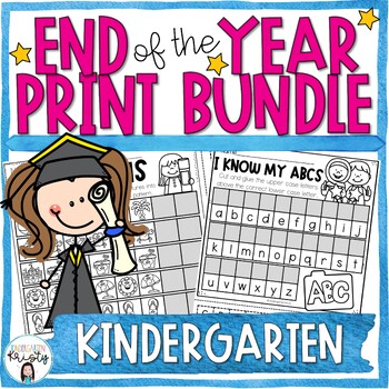 Preview of End of the Year Kindergarten PRINT Bundle (ELA & Math Review)