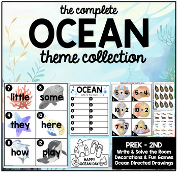 Preview of End of the Year Last Week of School Ocean Theme Activities Kinder First Second