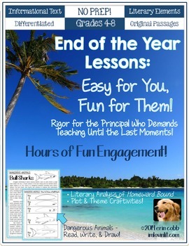 Preview of End of the Year Activities: Easy for You, Fun for Them! NO PREP 4th-8th CCSS