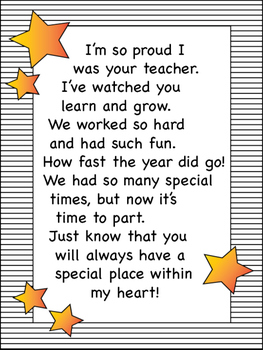 End of the Year Letter from Teacher to Student by Miss P's PreK Pups