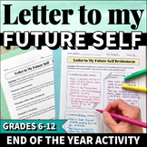 End of Year Letter to Future Self Template for Middle Scho