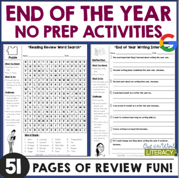 Preview of End of the Year Activities - Digital & Print