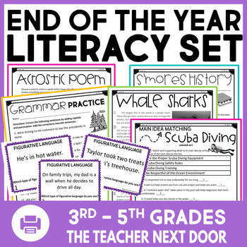 Preview of End of the Year Literacy End of the Year ELA May June Reading Activities + MORE